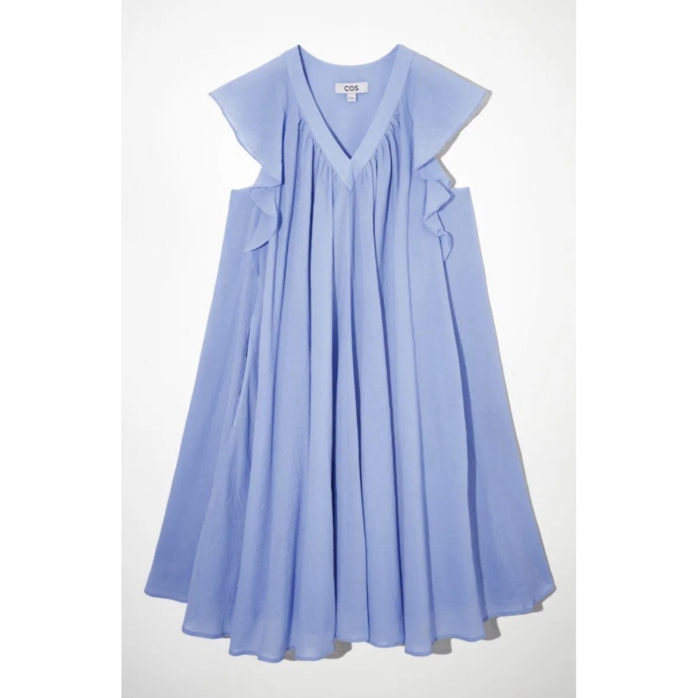 COS Women's Ruffled Cap Sleeve Dress Cottagecore Prairie Feminine Size 40/8-10/M